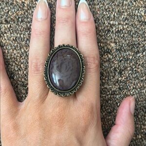 Elegant Dark Purple Stone Ring